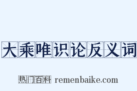 大乘唯识论反义词是什么意思的图片